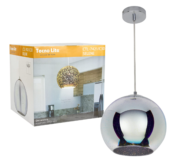 Lámpara Colgante, color Cromo Tecnolite CTL-7421/C3D