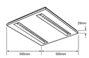 Danios I -Suspendido/ Empotrado en techo Acab. Blanco. 595X595mm LED 30W. blanco frío, 100-240V, 40,000h. 80º 3300lm. Incluye equipo p/suspensión