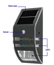 Arbotante solar con sensor de movimiento, 2 LED