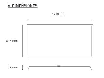 CUBIC LED ACRILICO 60W V3 100-240V AFP 60X120 cm 40K BC