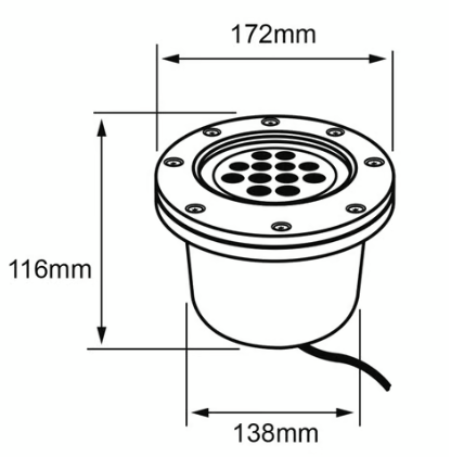 LUM EMPOTRADA EN PISO LED 12W 100-240V 3000K