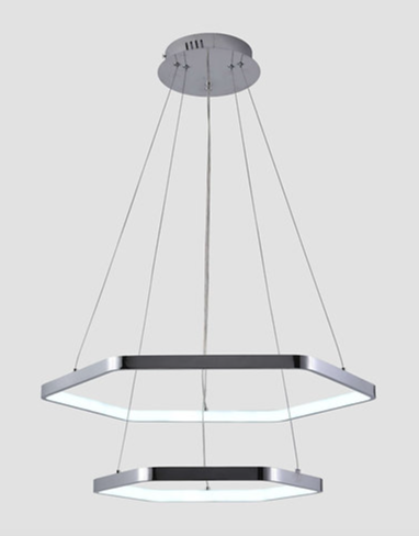 LÁMPARA SUSPENDIDA MOD. DECO CROMO 3 TONOS DE LUZ EN 1 (CONTROL INCLUIDO)