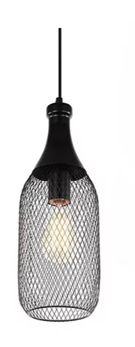 LAMPARA COLGANTE COLOR NEGRO BOTELLA