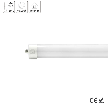 TUBO LED T8 240CM 36W BLANCO FRIO OPALINO - 1 PIN