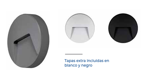 Luminario de cortesia Led Kui, 3w, 100-240v, 50/60hz, IP65, 3000°K, policarbonato +ABS Gris/Blanco/ Negro 