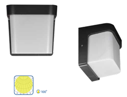 [AE1123U] Luminario de pared Led Adria, 12w, 100-240v, 50-60hz, IP54, 3000°K, Policarbonato + ABS, Gris Urbano