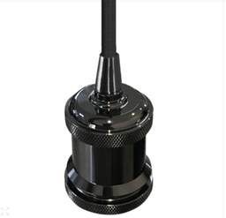 [ADE-602] DECORATIVO COLGANTE VINTAGE PARA LAMPARA E26 NEGRO PULIDO