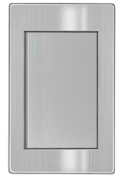 [APL-101] PLACA APAGADOR DE 1 INTERRUPTOR 3 VIAS 100-260V CA ACERO INOX. GRIS 77X124MM