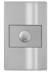 [APL-111] PLACA CONTACTO ATENUADOR ILUMINACIÓN 100W 127VCA ACERO INOX. GRIS 77X124MM