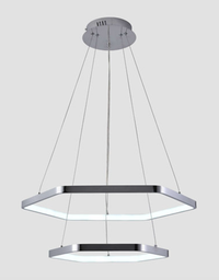 [6166-C] LÁMPARA SUSPENDIDA MOD. DECO CROMO 3 TONOS DE LUZ EN 1 (CONTROL INCLUIDO)